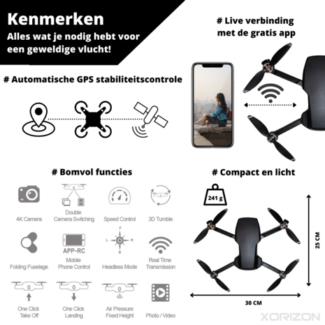 XZ96 4K drone zwart